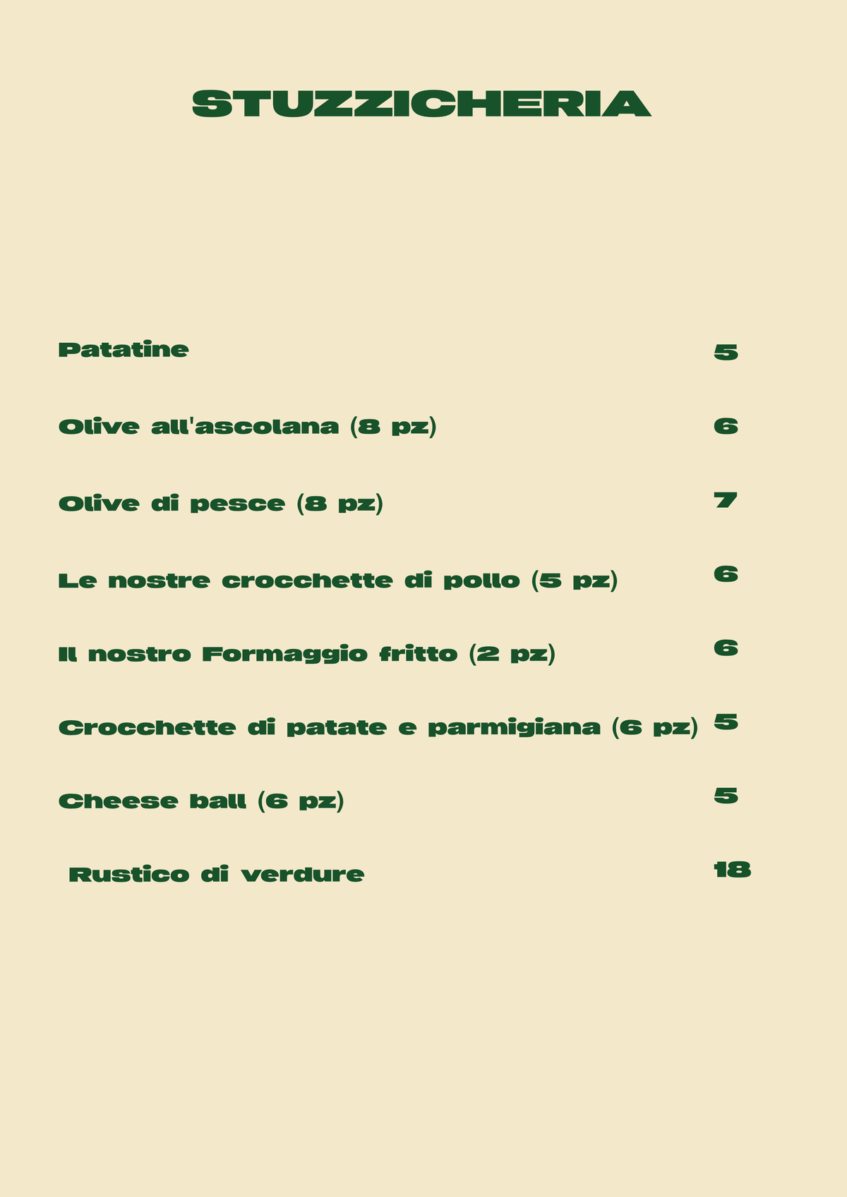 Stuzzicheria — patatine, olive all'ascolana e di pesce, crocchette di pollo, formaggio fritto, crocchette di patate, cheese ball e rustico di verdure
